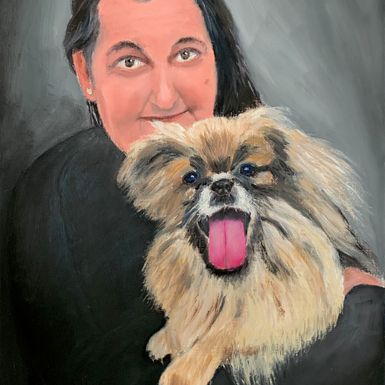 Portrait of a woman with dog 1