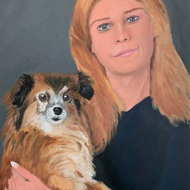 Portrait of a woman with dog 2