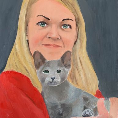Portrait of a Woman with cat